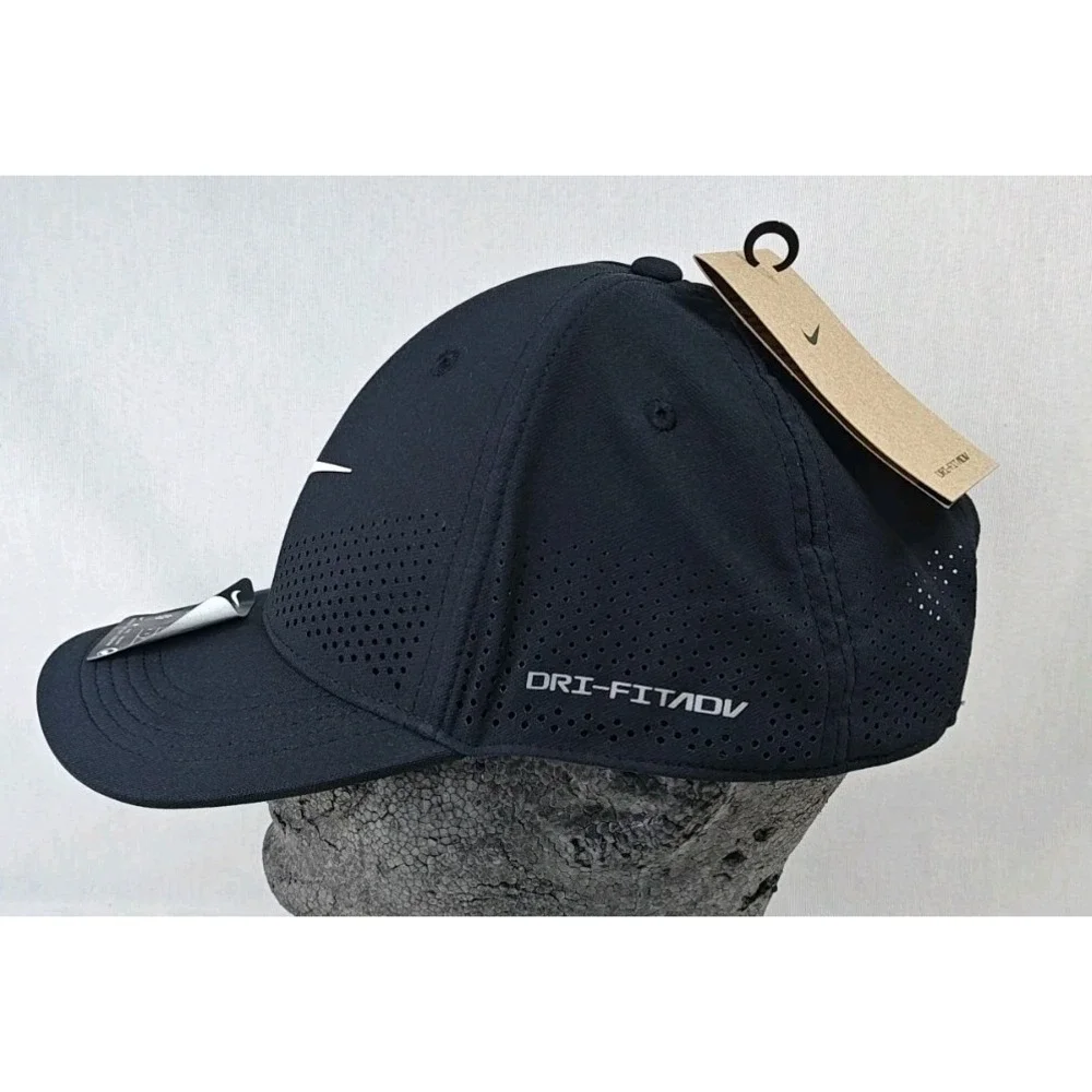 NWT Nike Dri-Fit Club Cap Swoosh Tennis Hat Black‎ Sz L/XL FB5636-010 Adjustable